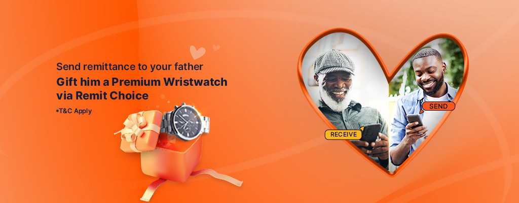 Send money to your father via Remit Choice and gift him a watch